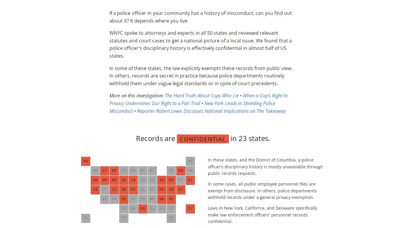 Is Police Misconduct a Secret in Your State? | WNYC