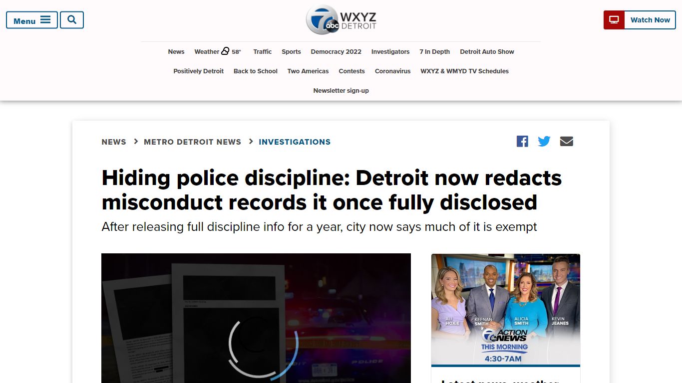 Hiding police discipline: Detroit now redacts misconduct records it ...
